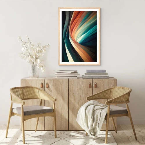 Plagát v ráme zo svetlého duba - Utkané z farieb - 70x100 cm
