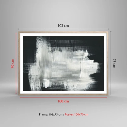 Plagát v ráme zo svetlého duba - Utkané zvisle a vodorovne - 100x70 cm