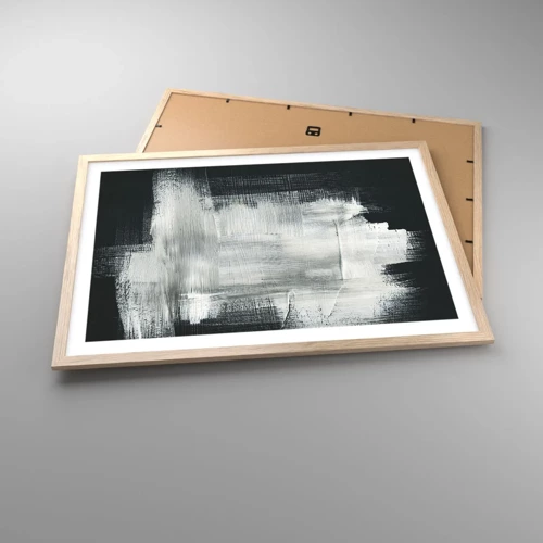 Plagát v ráme zo svetlého duba - Utkané zvisle a vodorovne - 70x50 cm