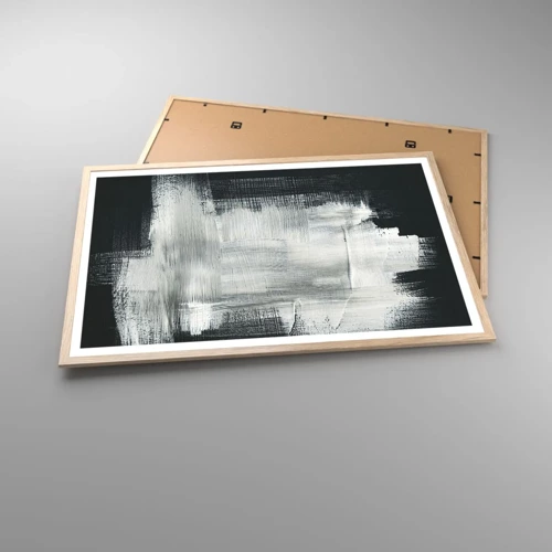 Plagát v ráme zo svetlého duba - Utkané zvisle a vodorovne - 91x61 cm