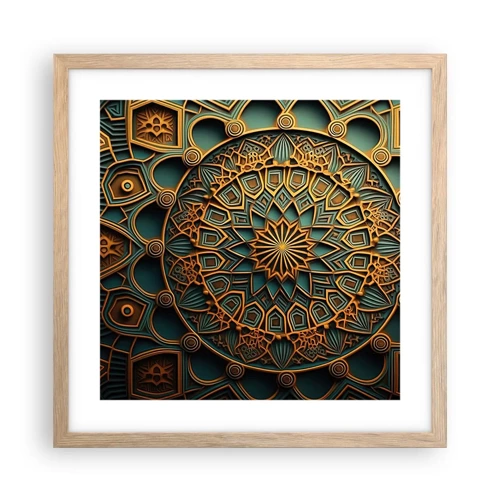 Plagát v ráme zo svetlého duba - V arabskom štýle - 40x40 cm