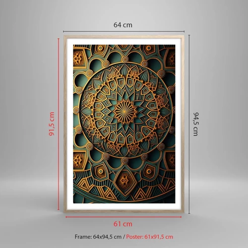 Plagát v ráme zo svetlého duba - V arabskom štýle - 61x91 cm