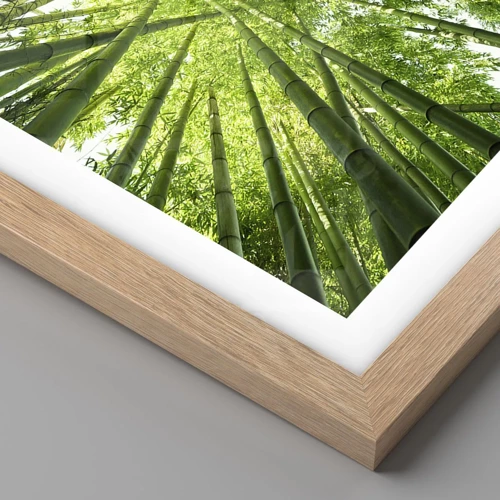 Plagát v ráme zo svetlého duba - V bambusovom háji - 100x70 cm