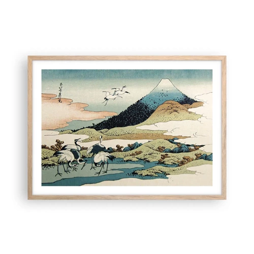 Plagát v ráme zo svetlého duba - V japonskom duchu - 70x50 cm
