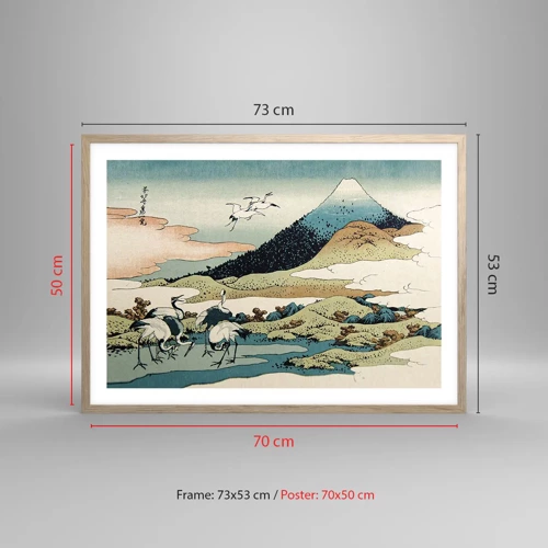 Plagát v ráme zo svetlého duba - V japonskom duchu - 70x50 cm