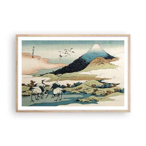 Plagát v ráme zo svetlého duba - V japonskom duchu - 91x61 cm