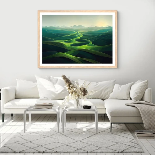 Plagát v ráme zo svetlého duba - V zelených údoliach - 100x70 cm