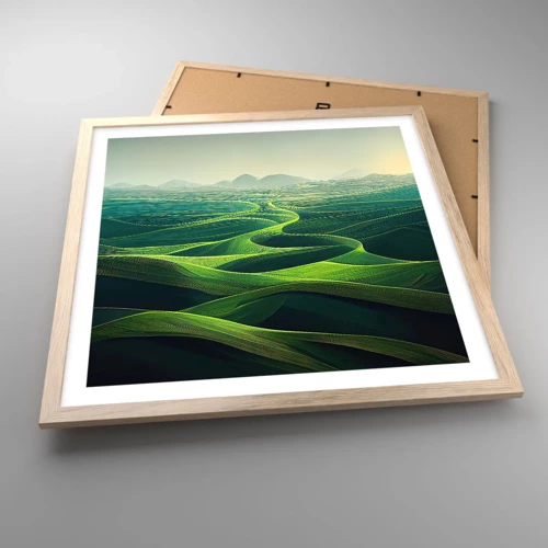 Plagát v ráme zo svetlého duba - V zelených údoliach - 50x50 cm