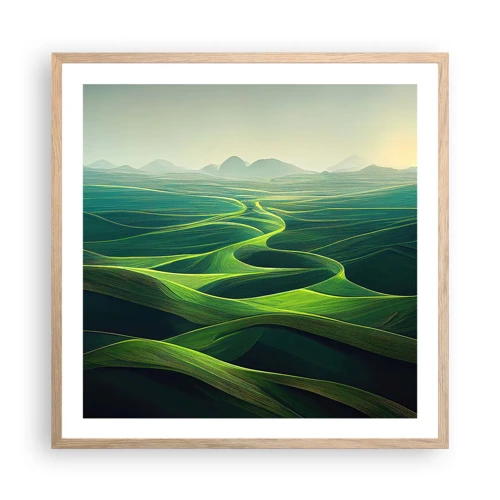 Plagát v ráme zo svetlého duba - V zelených údoliach - 60x60 cm
