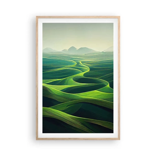 Plagát v ráme zo svetlého duba - V zelených údoliach - 61x91 cm
