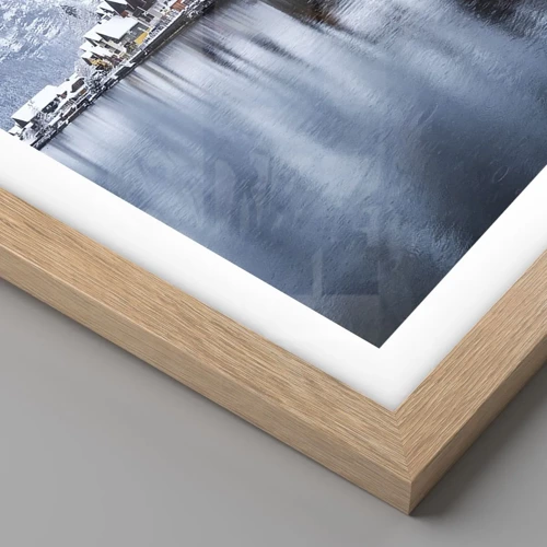 Plagát v ráme zo svetlého duba - V zimnej dekorácii - 30x30 cm