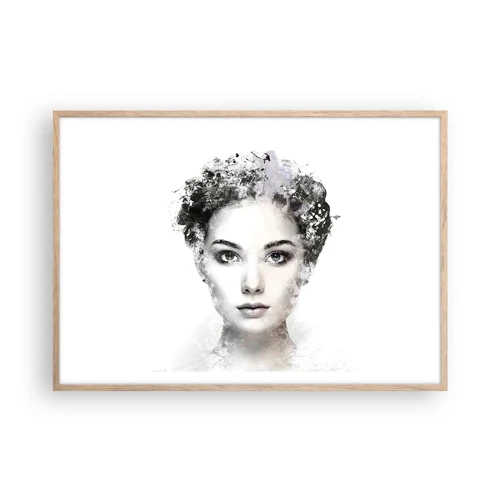 Plagát v ráme zo svetlého duba - Veľmi štýlový portrét - 100x70 cm