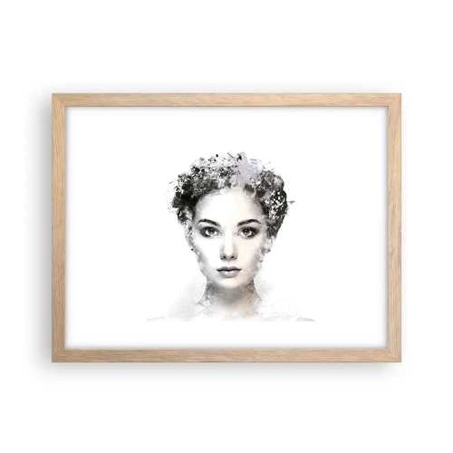Plagát v ráme zo svetlého duba - Veľmi štýlový portrét - 40x30 cm