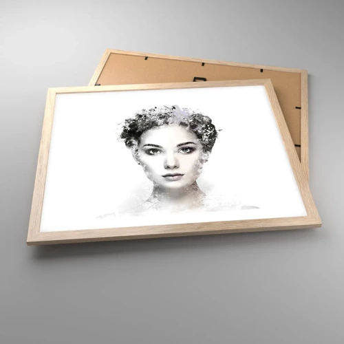 Plagát v ráme zo svetlého duba - Veľmi štýlový portrét - 50x40 cm
