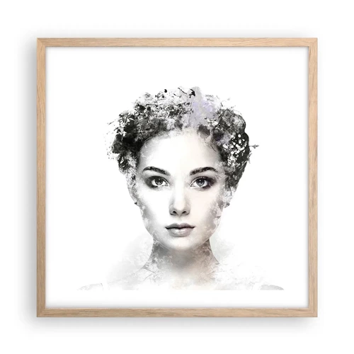 Plagát v ráme zo svetlého duba - Veľmi štýlový portrét - 50x50 cm