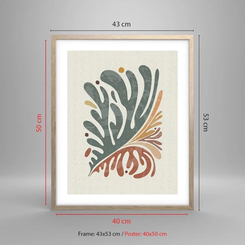 Plagát v ráme zo svetlého duba - Viacfarebný list - 40x50 cm