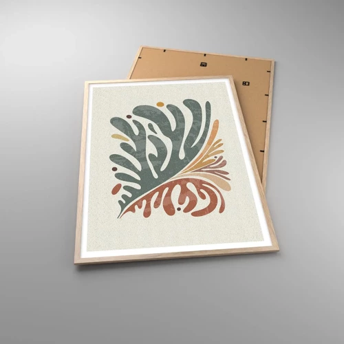 Plagát v ráme zo svetlého duba - Viacfarebný list - 70x100 cm