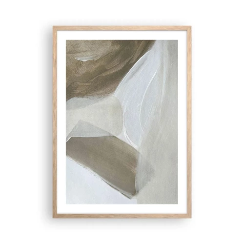 Plagát v ráme zo svetlého duba - Vlna bielej - 50x70 cm