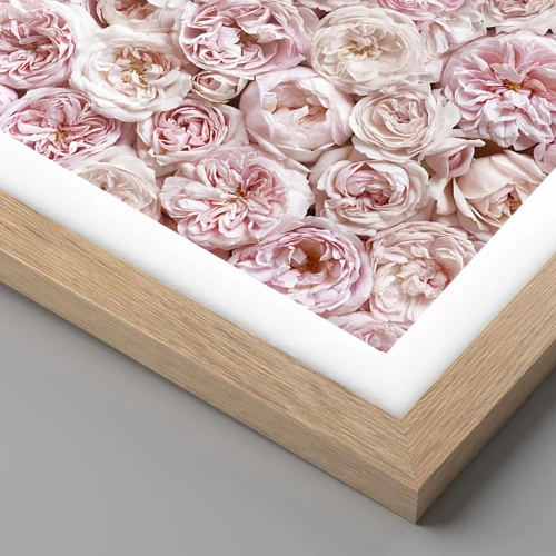 Plagát v ráme zo svetlého duba - Vydláždená ružami - 40x30 cm