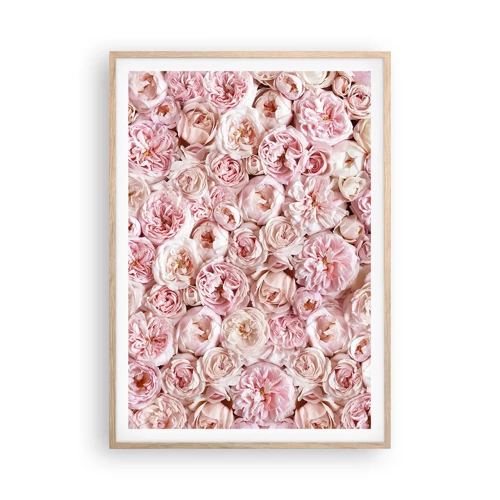 Plagát v ráme zo svetlého duba - Vydláždená ružami - 70x100 cm
