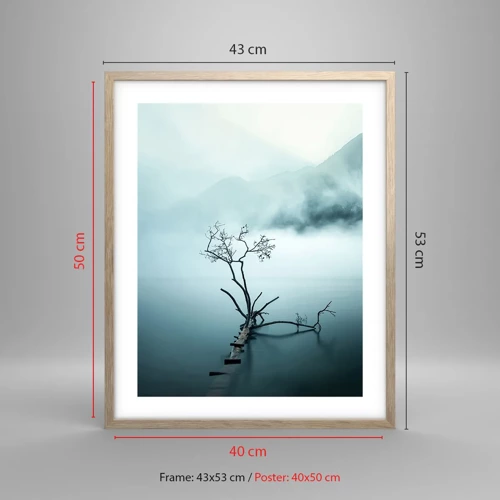 Plagát v ráme zo svetlého duba - Z vody a hmly - 40x50 cm