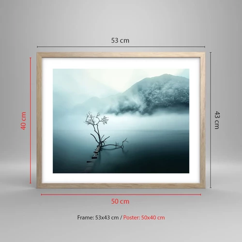 Plagát v ráme zo svetlého duba - Z vody a hmly - 50x40 cm