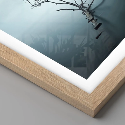 Plagát v ráme zo svetlého duba - Z vody a hmly - 50x40 cm