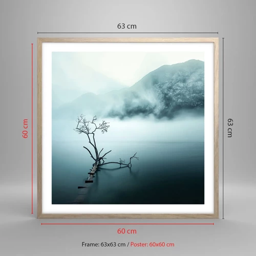 Plagát v ráme zo svetlého duba - Z vody a hmly - 60x60 cm