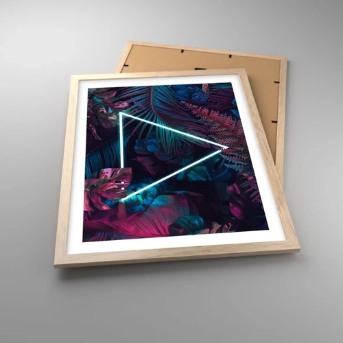 Plagát v ráme zo svetlého duba - Záhrada v disco štýle - 40x50 cm
