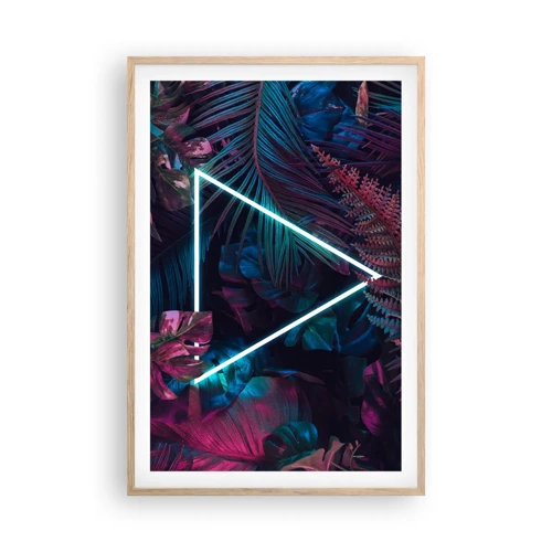 Plagát v ráme zo svetlého duba - Záhrada v disco štýle - 61x91 cm