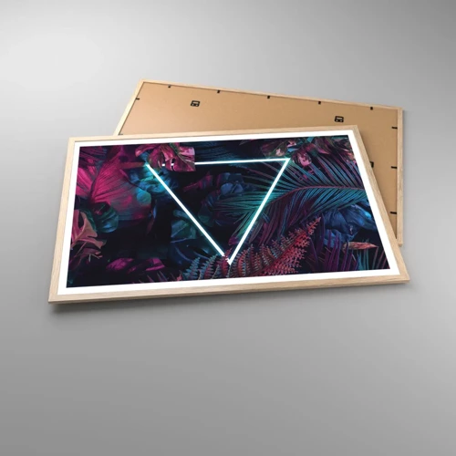 Plagát v ráme zo svetlého duba - Záhrada v disco štýle - 91x61 cm