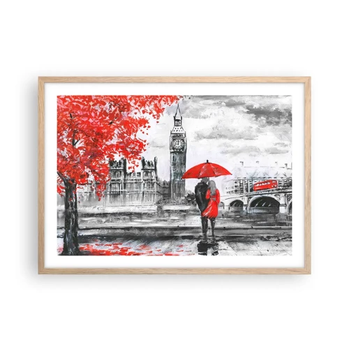 Plagát v ráme zo svetlého duba - Zamilovaní do Londýna - 70x50 cm