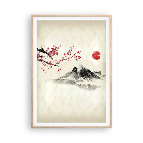 Plagát v ráme zo svetlého duba - Zamilujte sa do Japonska - 70x100 cm