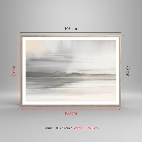 Plagát v ráme zo svetlého duba - Zamyslená diaľka - 100x70 cm