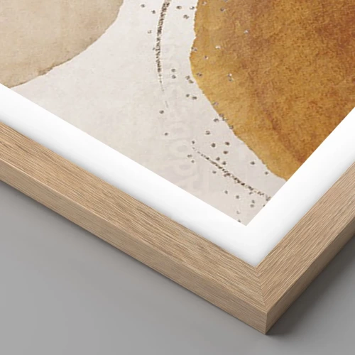 Plagát v ráme zo svetlého duba - Zaoblenie a pohyb - 100x70 cm