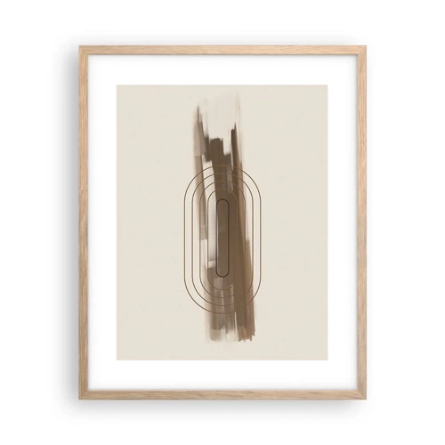 Plagát v ráme zo svetlého duba - Závan šedej - 40x50 cm