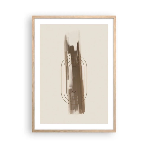 Plagát v ráme zo svetlého duba - Závan šedej - 50x70 cm