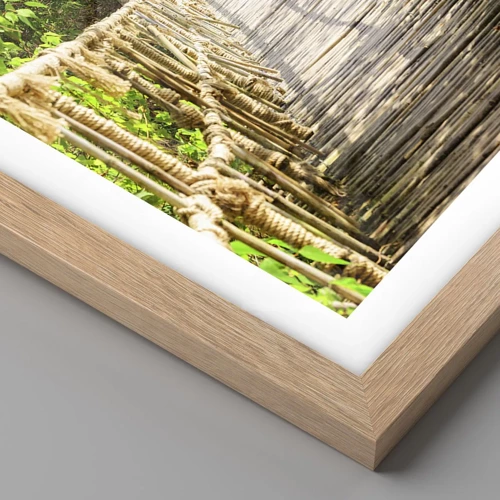 Plagát v ráme zo svetlého duba - Zavesený v zelenej - 30x30 cm