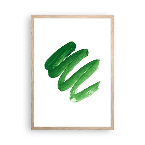 Plagát v ráme zo svetlého duba - Zelený žart - 50x70 cm