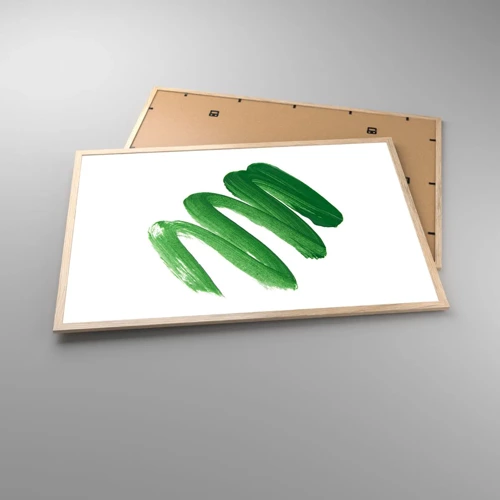 Plagát v ráme zo svetlého duba - Zelený žart - 91x61 cm