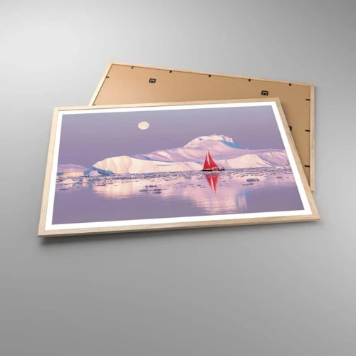 Plagát v ráme zo svetlého duba - Žiar plachty, chlad ľadu - 91x61 cm