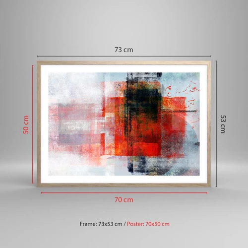 Plagát v ráme zo svetlého duba - Žiariaca kompozícia - 70x50 cm