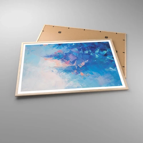 Plagát v ráme zo svetlého duba - Zimná abstrakcia - 100x70 cm