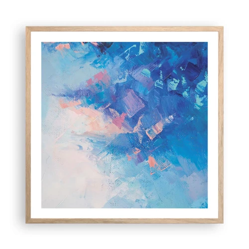 Plagát v ráme zo svetlého duba - Zimná abstrakcia - 60x60 cm