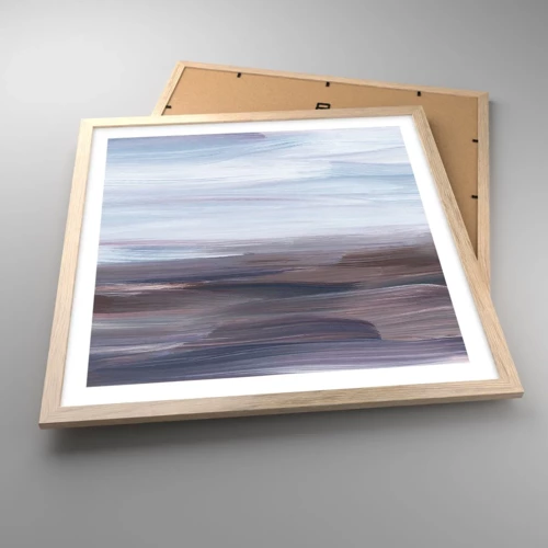 Plagát v ráme zo svetlého duba - Živly: voda - 50x50 cm