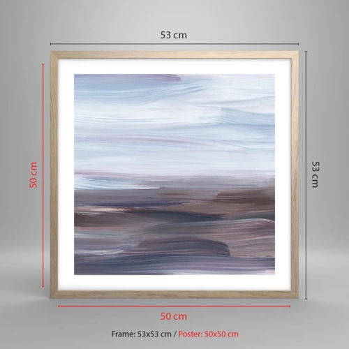 Plagát v ráme zo svetlého duba - Živly: voda - 50x50 cm