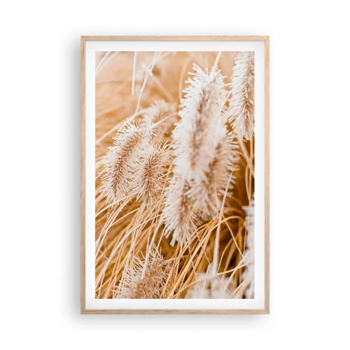 Plagát v ráme zo svetlého duba - Zlaté šušťanie tráv - 61x91 cm