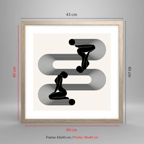 Plagát v ráme zo svetlého duba - Zmyselná symetria - 40x40 cm