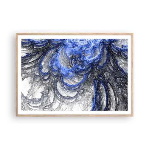Plagát v ráme zo svetlého duba - Zrod vlny - 100x70 cm