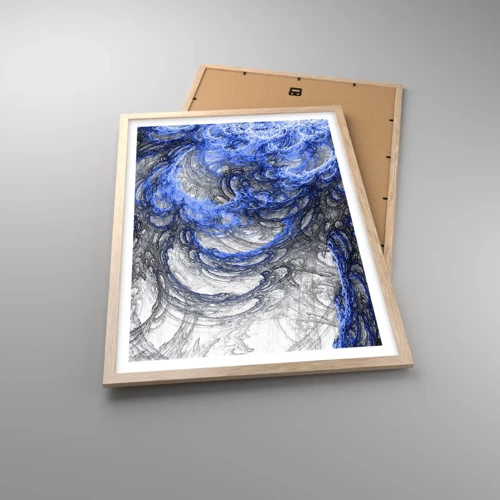 Plagát v ráme zo svetlého duba - Zrod vlny - 50x70 cm